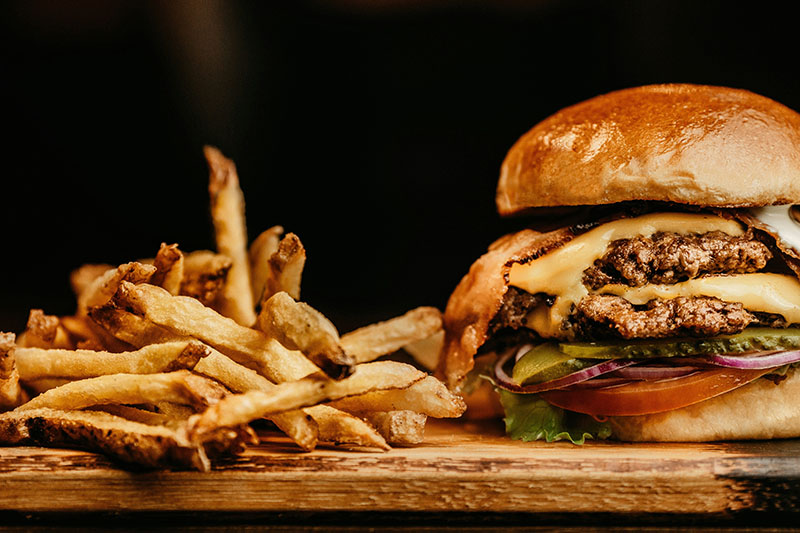 burger and fries